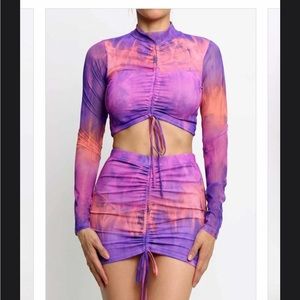 Multi colored skirt set